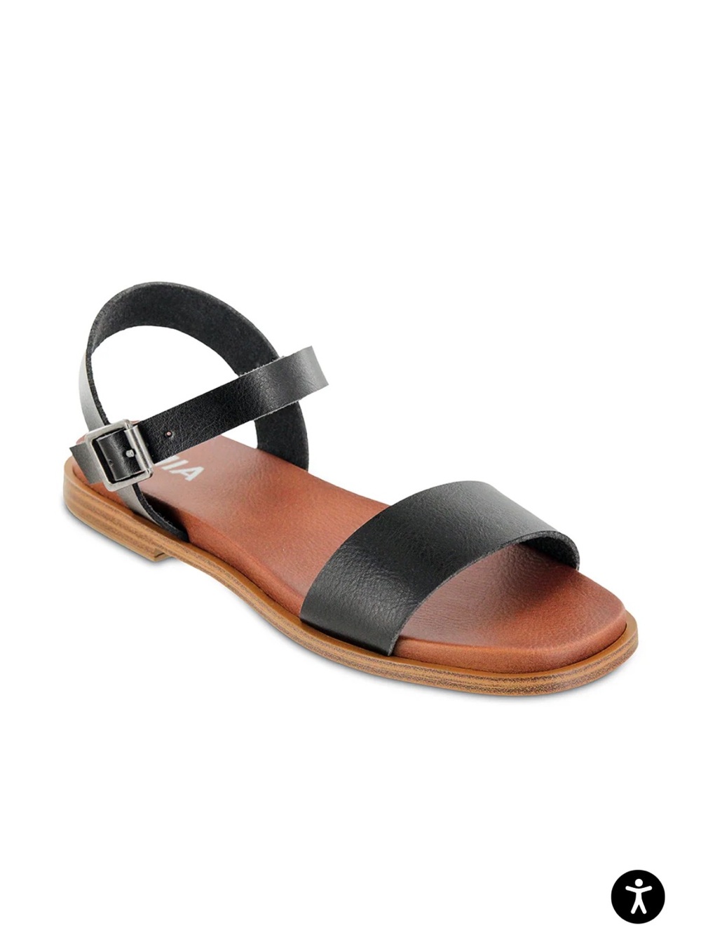 NWOT MIA Karina Classic Black Vegan Leather Strap Women's Sandals